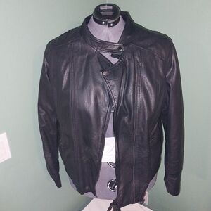 Torrid Faux Black Leather Bomber Jacket